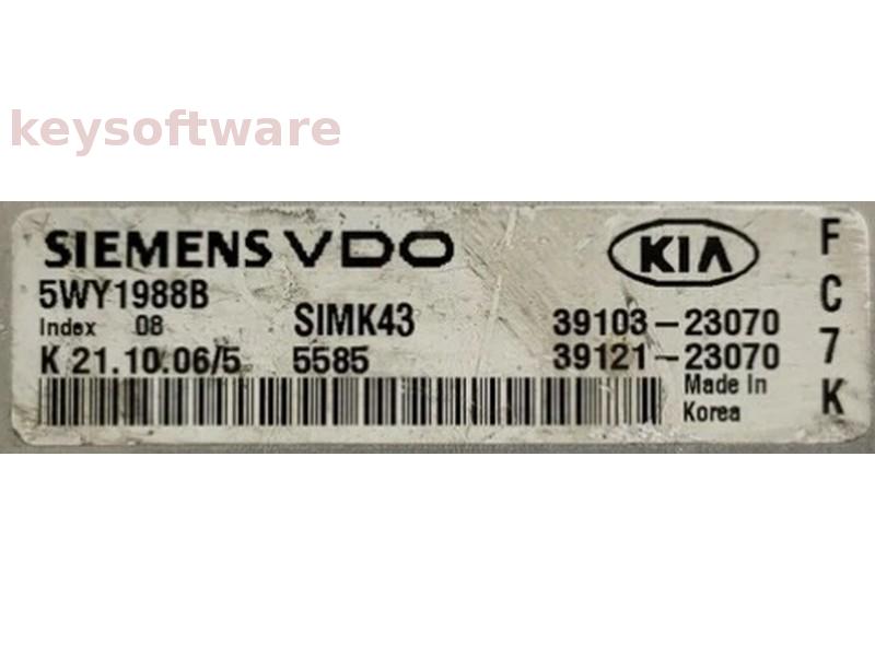 ECU Kia Sportage 2.0 39103-23070 5WY1988B SIMK43 {
