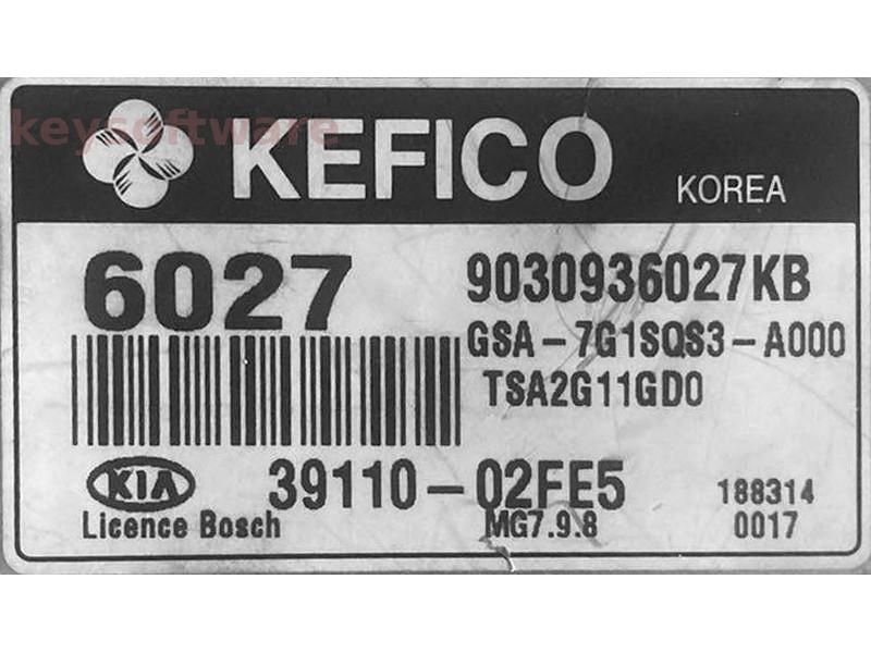 ECU Kia Picanto 1.2 39110-02FE5 9030936027KB MG7.9.8