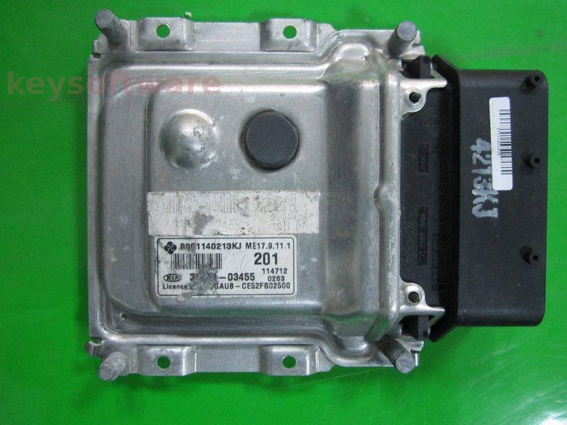 ECU Kia Rio 39111-03455 9001140213KJ ME17.9.11.1