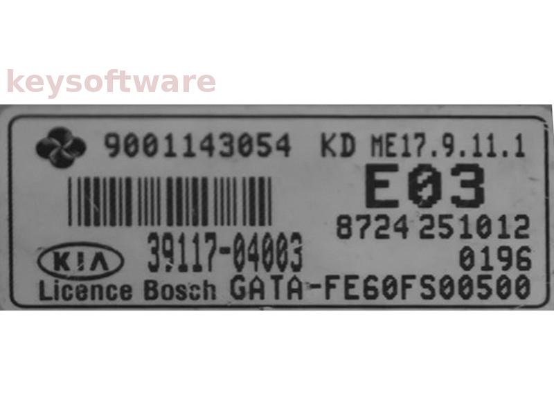 ECU Kia Picanto 1.0 39117-04003 9001143054 ME17.9.11.1 {