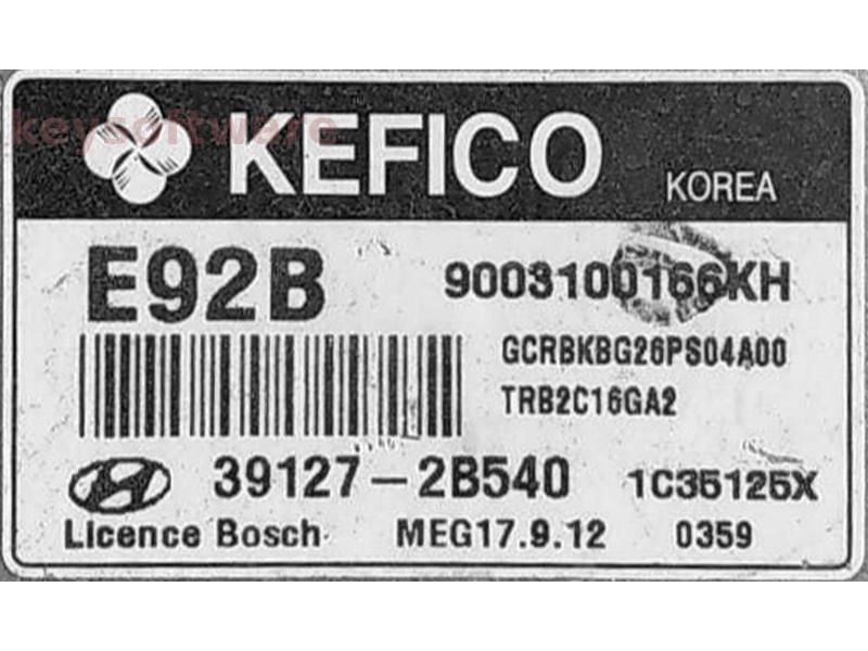 ECU Hyundai Accent 1.6 39127-2B540 MEG17.9.12