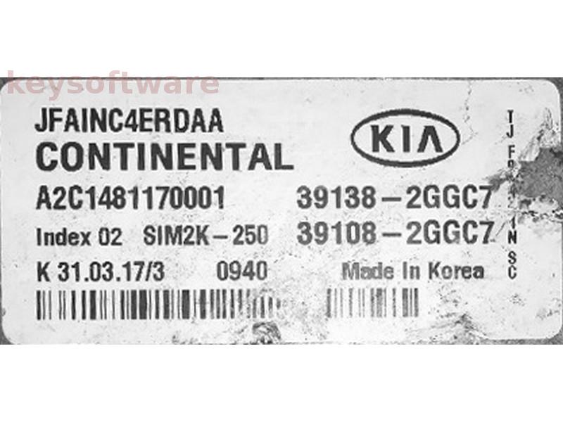 ECU Kia Optima 2.4 39108-2GGC7 A2C1481170001 SIM2K-250 {