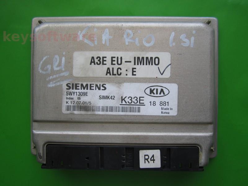 ECU Kia Rio 1.3 K33E 5WY1309E SIMK42