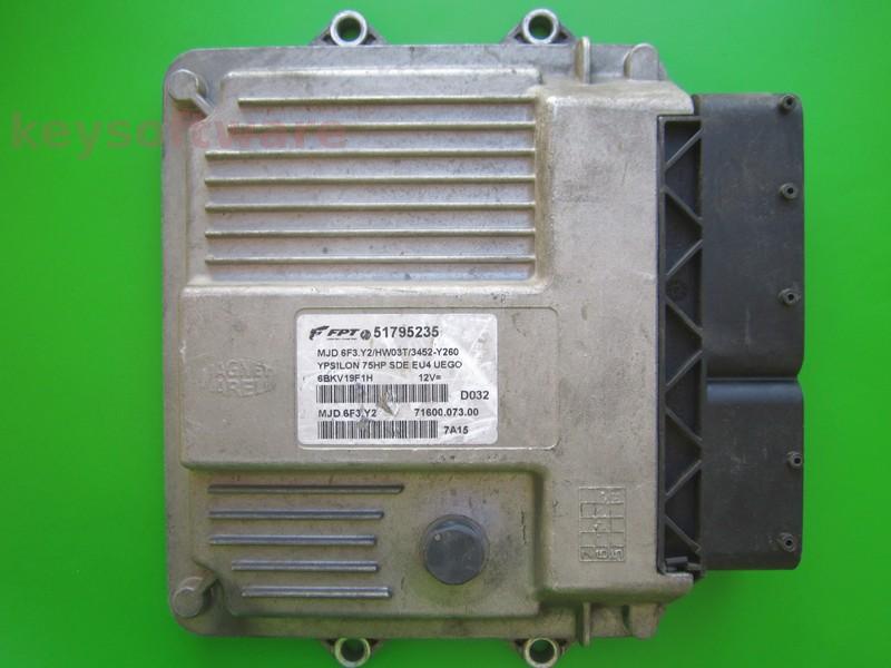 ECU Lancia Y 1.3JTD 51795235 6F3.Y2 HW03T }