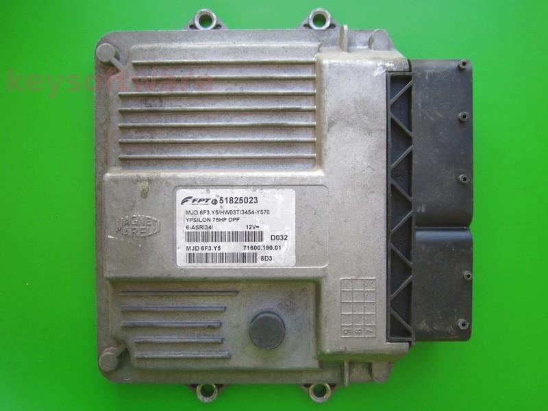 ECU Lancia Y 1.3JTD 51825023 6F3.Y5 HW03T }