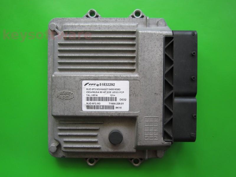 ECU Lancia Musa 1.3JTD 51832292 6F3.M3 HW03T {