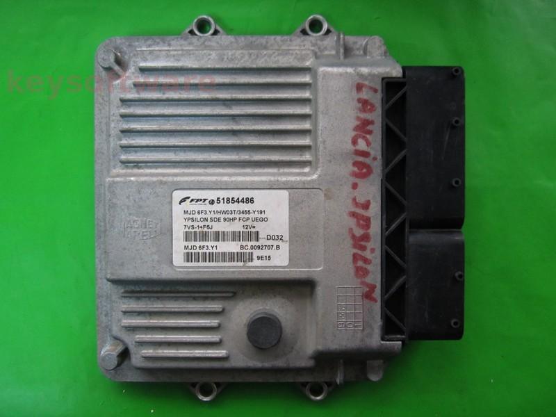 ECU Lancia Y 1.3JTD 51854486 6F3.Y1 HW03T {