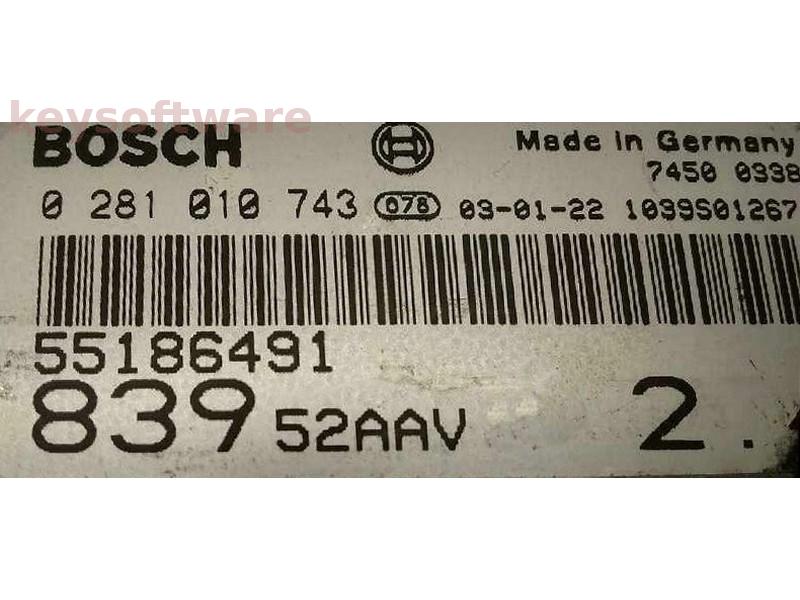 ECU Lancia Lybra 2.4JTD 55186491 0281010743 EDC15C7 {