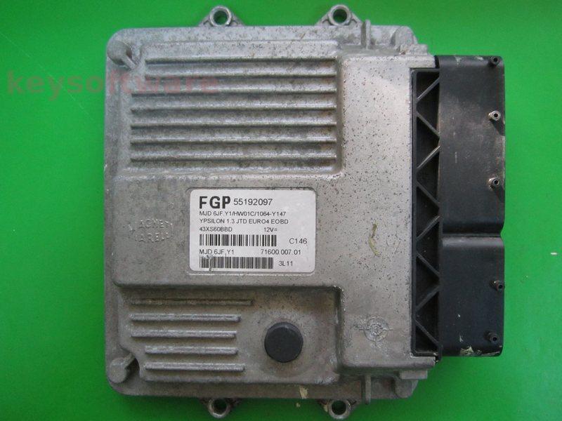 ECU Lancia Y 1.3JTD 55192097 6JF.Y1