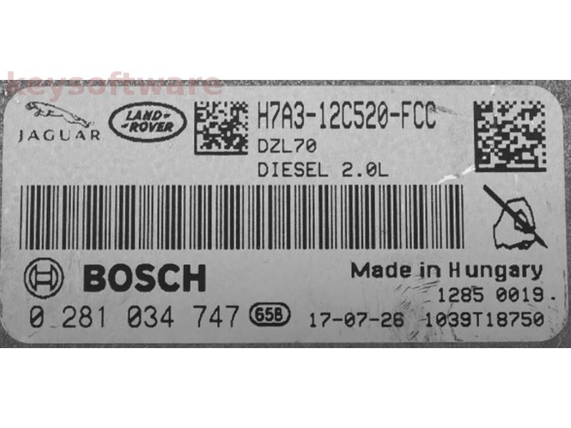 ECU Land Rover 2.0D H7A3-12C520-FCC 0281034747 MEDC17.9 {