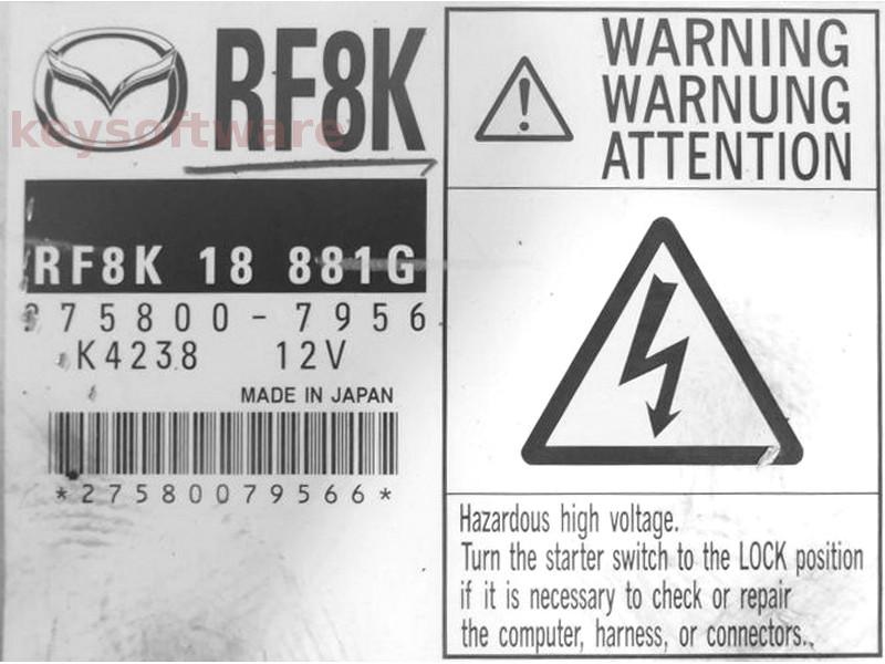 ECU Mazda 5 2.0D RF8K18881G 275800-7956 RF8K {