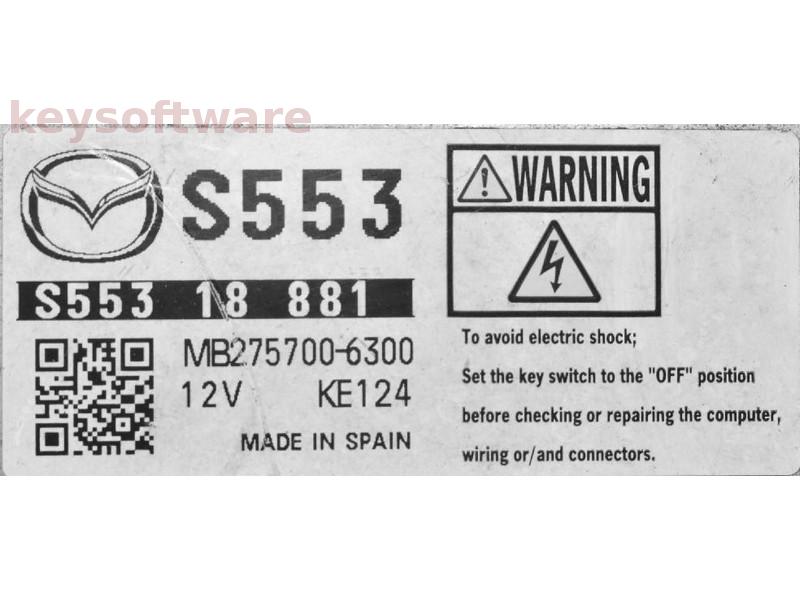 ECU Mazda CX-3 1.5D S55318881 MB275700-6300 S5xx {