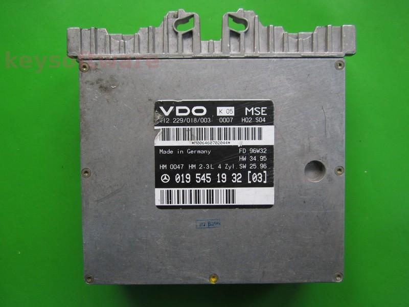 ECU Mercedes E 2.3 0195451932 VDO MSE W210