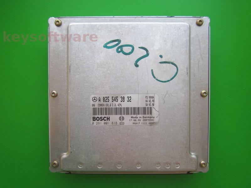 ECU Mercedes C 2.2CDI A0255453832 0281001818 CR1.6 EDC15C0 {+