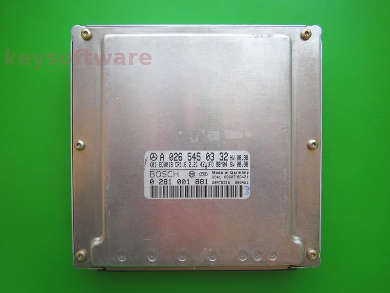 ECU Mercedes C 2.2CDI A0265450332 0281001881 CR1.6 EDC15C0 }
