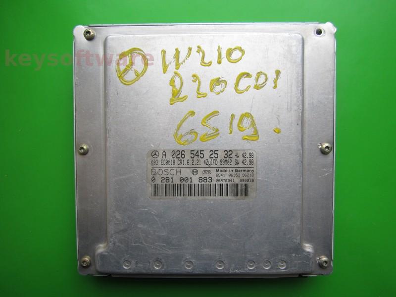ECU Mercedes E 2.2CDI A0265452532 0281001883 CR1.6 EDC15C0 }