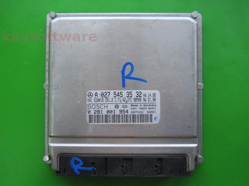 ECU Mercedes A 1.7CDI A0275453532 0281001954 CR1.2 EDC15C0