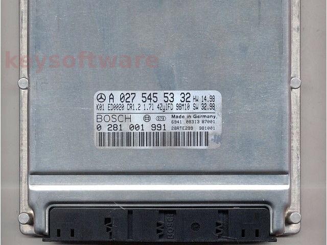 ECU Mercedes A 1.7CDI A0275455332 0281001991 CR1.2 EDC15C0 {+