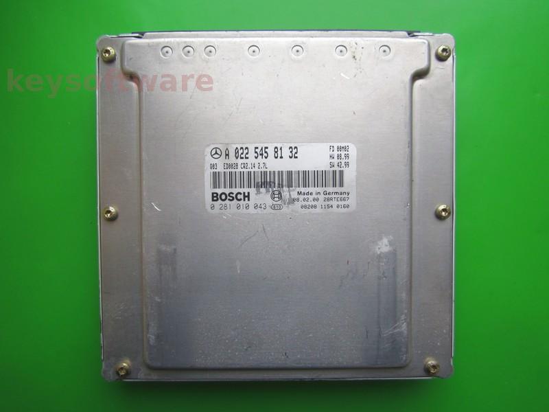 ECU Mercedes E 2.7CDI A0225458132 0281010043 CR2.14 EDC15C6