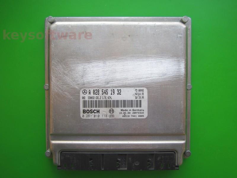 ECU Mercedes A 1.7CDI A0285451932 0281010118 CR1.2 EDC15C0 }