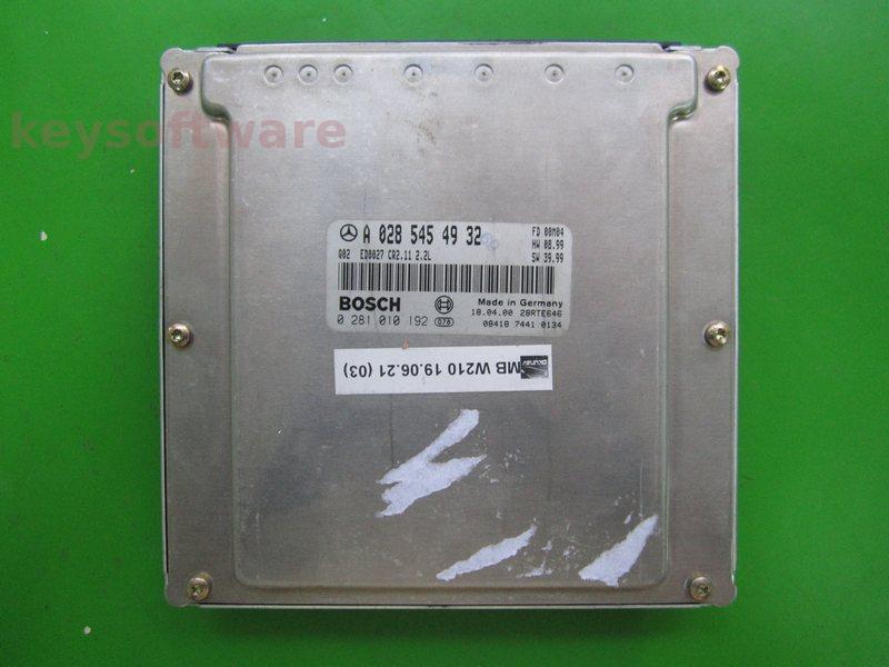 ECU Mercedes E 2.2CDI A0285454932 0281010192 CR2.11 EDC15C6