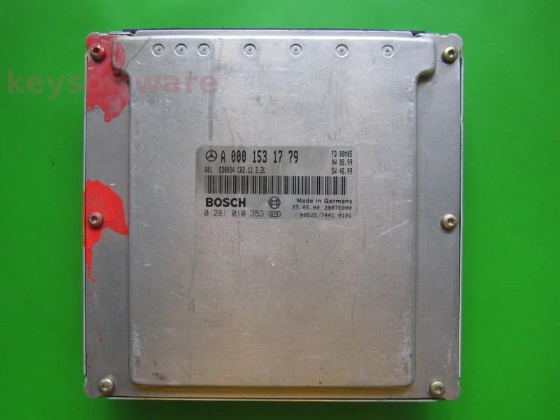 ECU Mercedes C 2.2CDI A0001531779 0281010353 CR2.11 EDC15C6