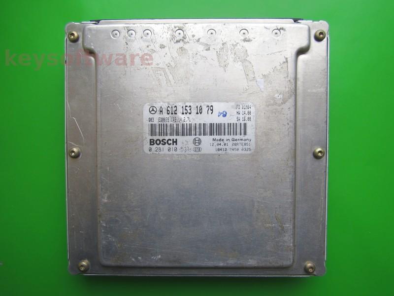 ECU Mercedes C 2.7CDI A6121531079 0281010531 CR2.14 EDC15C6 +