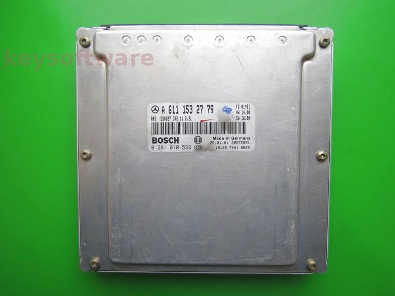 ECU Mercedes E 2.2CDI A6111532779 0281010533 CR2.11 EDC15C6 }