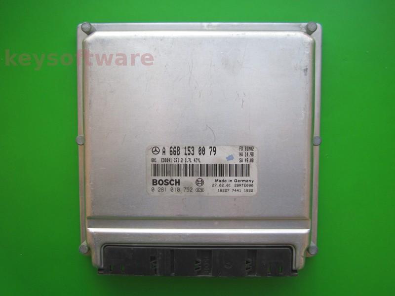 ECU Mercedes A 1.7CDI A6681530079 0281010752 CR1.2 EDC15C0 }