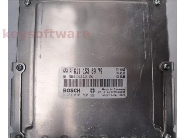 ECU Mercedes C 2.2CDI A6111538979 0281010760 CR1.6 EDC15C0 {