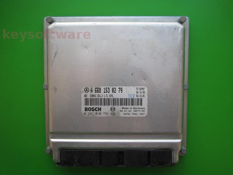 ECU Mercedes A 1.7CDI A6681530279 0281010793 CR1.2 EDC15C0 }