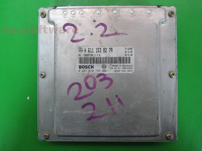 ECU Mercedes C 2.2CDI A6111538279 0281010799 CR2.11 EDC15C6 {+
