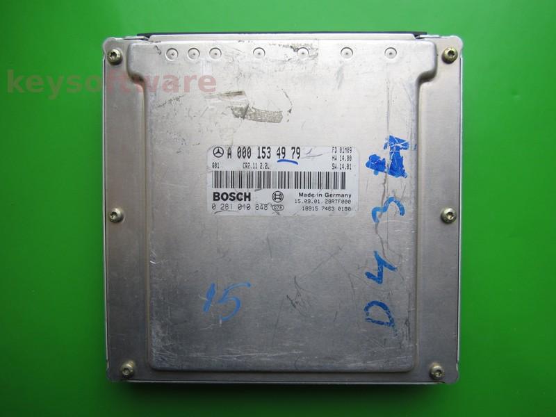 ECU Mercedes E 2.2CDI A0001534979 0281010848 CR2.11 EDC15C6
