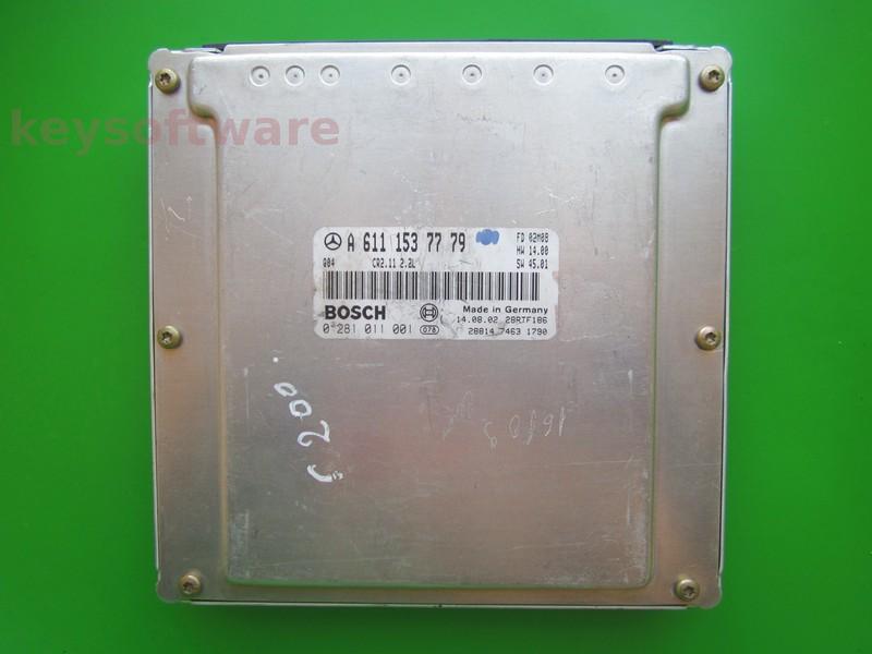 ECU Mercedes C 2.2CDI A6111537779 0281011001 CR2.11 EDC15C6 }