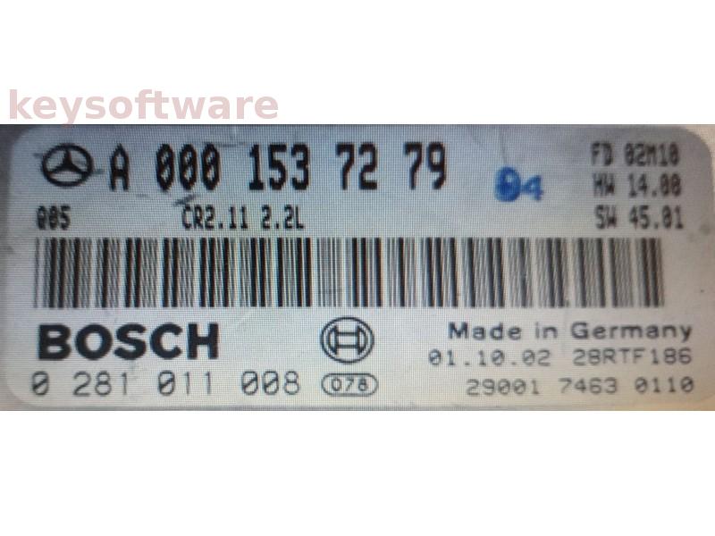 ECU Mercedes E 2.2CDI A0001537279 0281011008 EDC15C6 {
