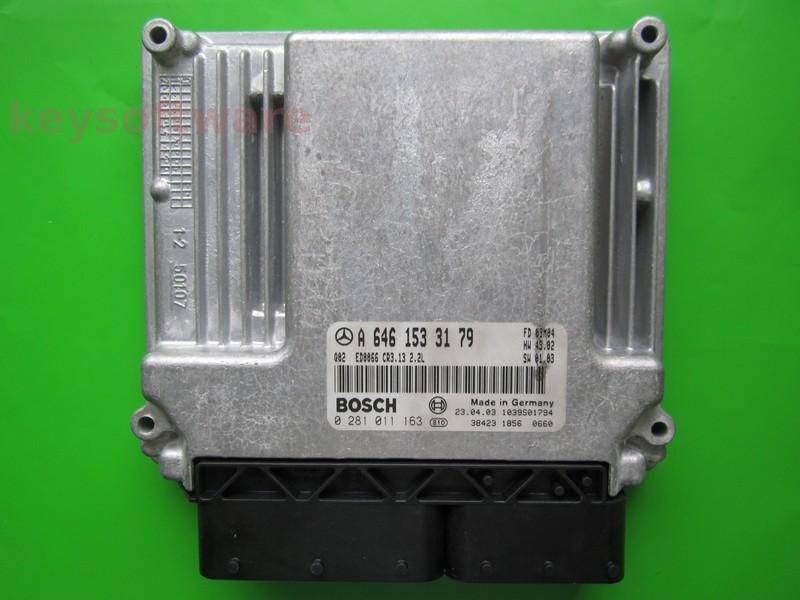 ECU Mercedes C 2.2CDI A6461533179 0281011163 CR3.13 EDC16C2