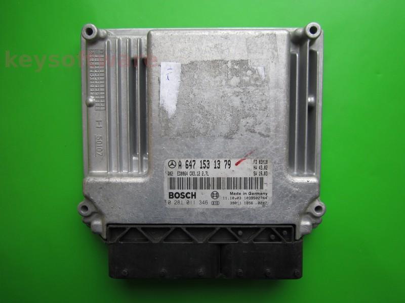 ECU Mercedes E 2.7CDI A6471531379 0281011346 CR3.12 EDC16C2 }