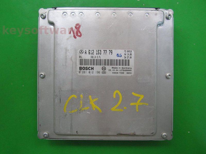 ECU Mercedes C 2.7CDI A6121537779 0281012196 CR2.14 EDC15C6 { +