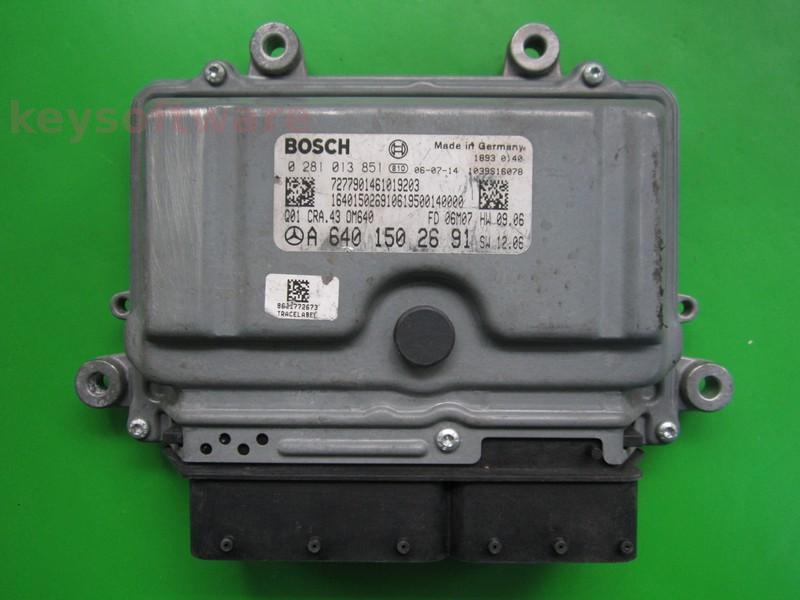 ECU Mercedes B 2.0CDI A6401502691 0281013851 CRA.43 EDC16C32