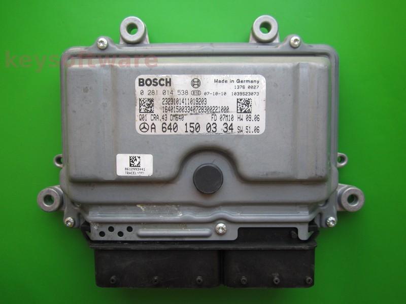 ECU Mercedes B 2.0CDI A6401500334 0281014538 CRA.43 EDC16C32