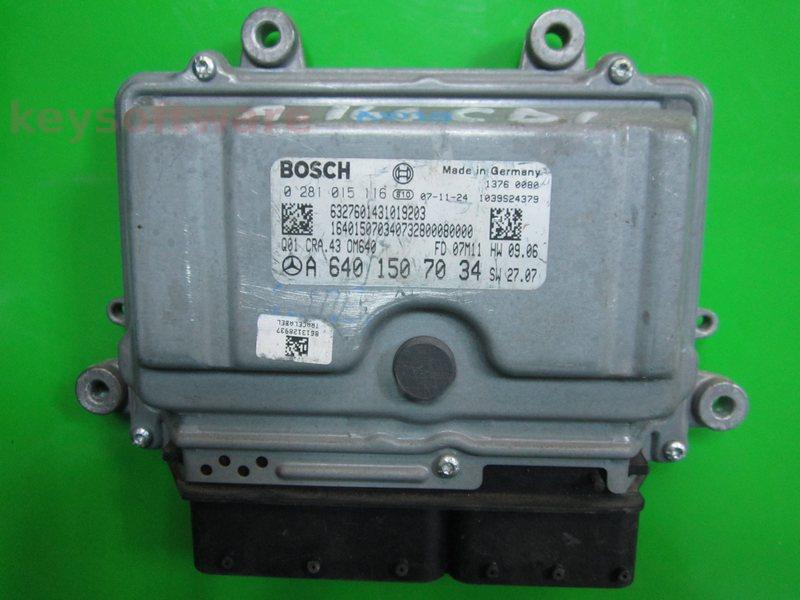 ECU Mercedes A 1.6CDI A6401507034 0281015116 CRA.43 EDC16C32