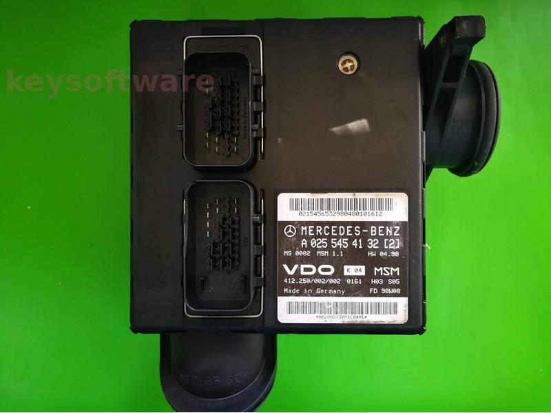 ECU Mercedes A 1.6 A0255454132 MSM1.1 W168