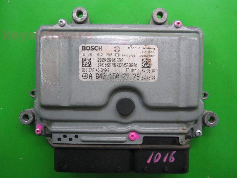 ECU Mercedes A 2.0CDI A6401502779 0281012258 CRA.42 EDC16C32
