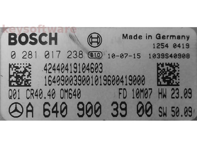 ECU Mercedes B 1.8CDI A6409003900 0281017238 CR40.40 EDC17C43