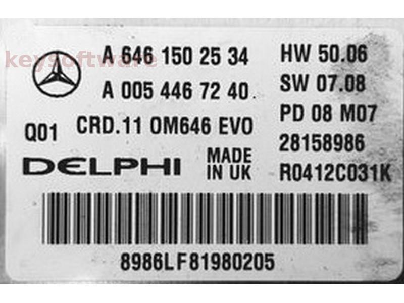 ECU Mercedes E 2.2CDI A6461502534 28158986 CRD.11
