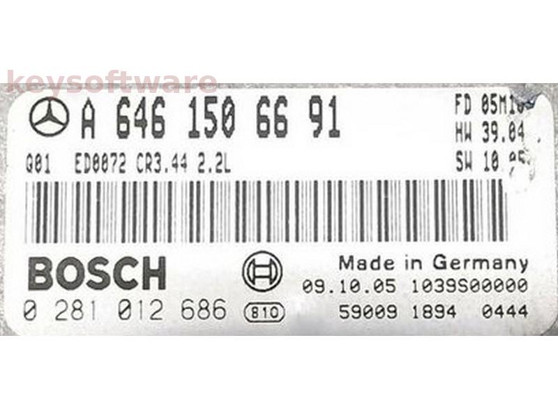 ECU Mercedes C 2.2CDI A6461506691 0281012686 CR3.44 EDC16C2