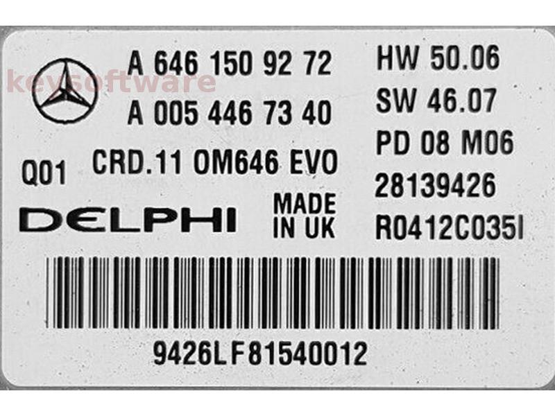 ECU Mercedes C 2.2CDI A6461509272 28139426 CRD.11 W204