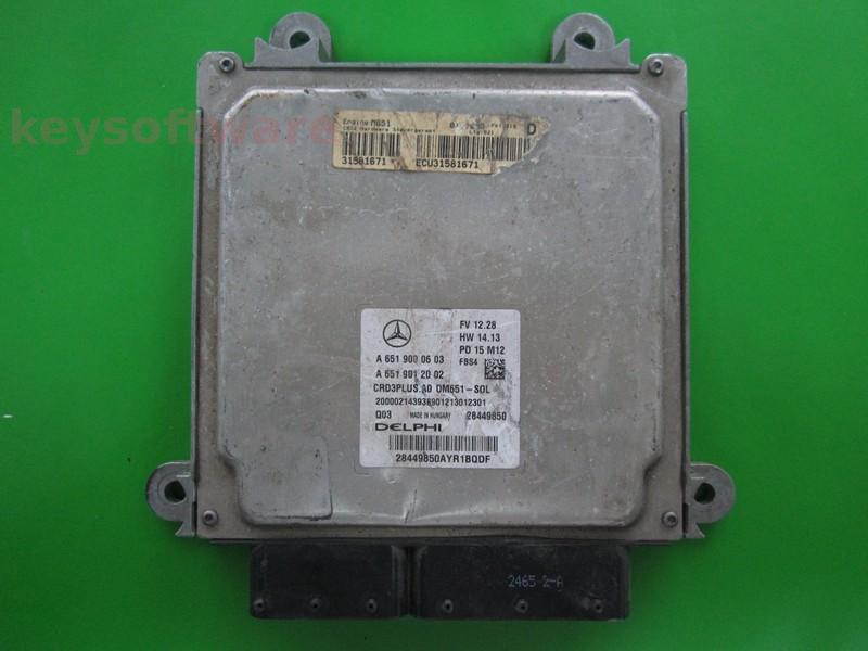 ECU Mercedes C 2.1CDI A6519000603 28449850 CRD3PLUS.A0