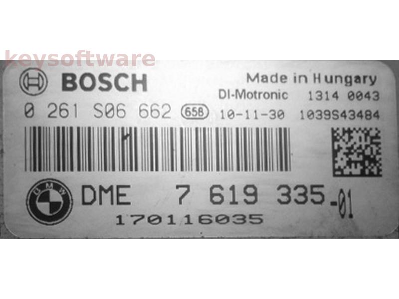 ECU Mini Cooper 1.6 DME7619335 0261S06662 MEV17.2.2