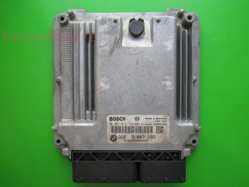 ECU Mini Cooper 1.6D DDE7807193 0281012722 EDC16C35